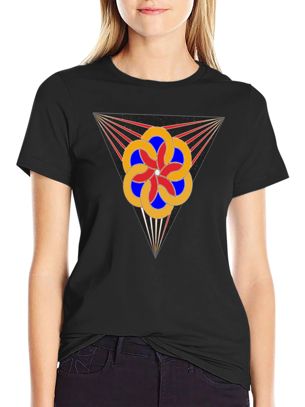 Geometric Flower Tee - Stylish Graphic Design T-Shirt
