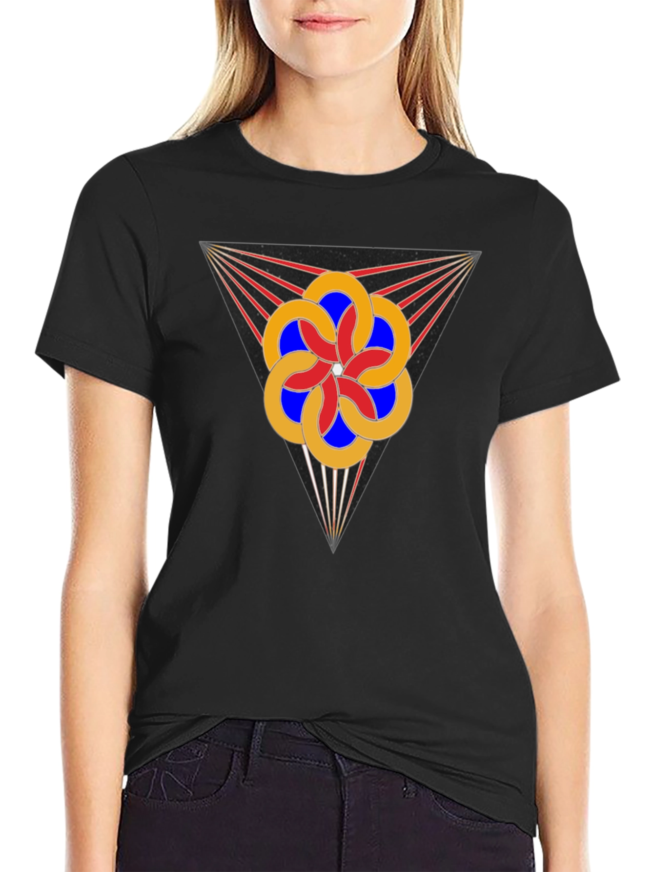 Geometric Flower Tee - Stylish Graphic Design T-Shirt