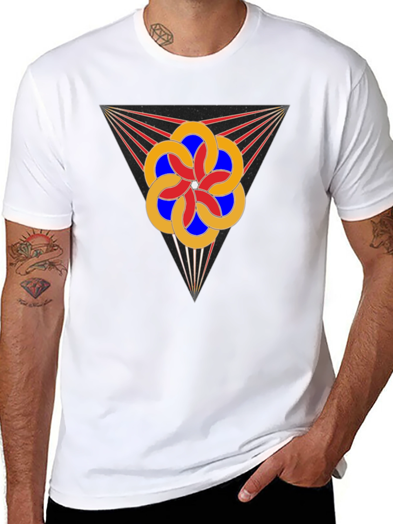 Geometric Flower Tee - Stylish Graphic Design T-Shirt