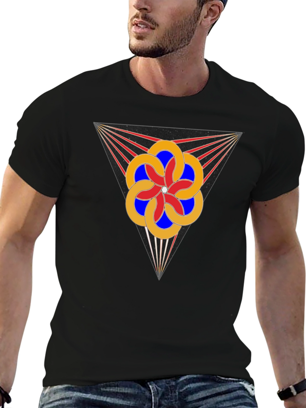 Geometric Flower Tee - Stylish Graphic Design T-Shirt