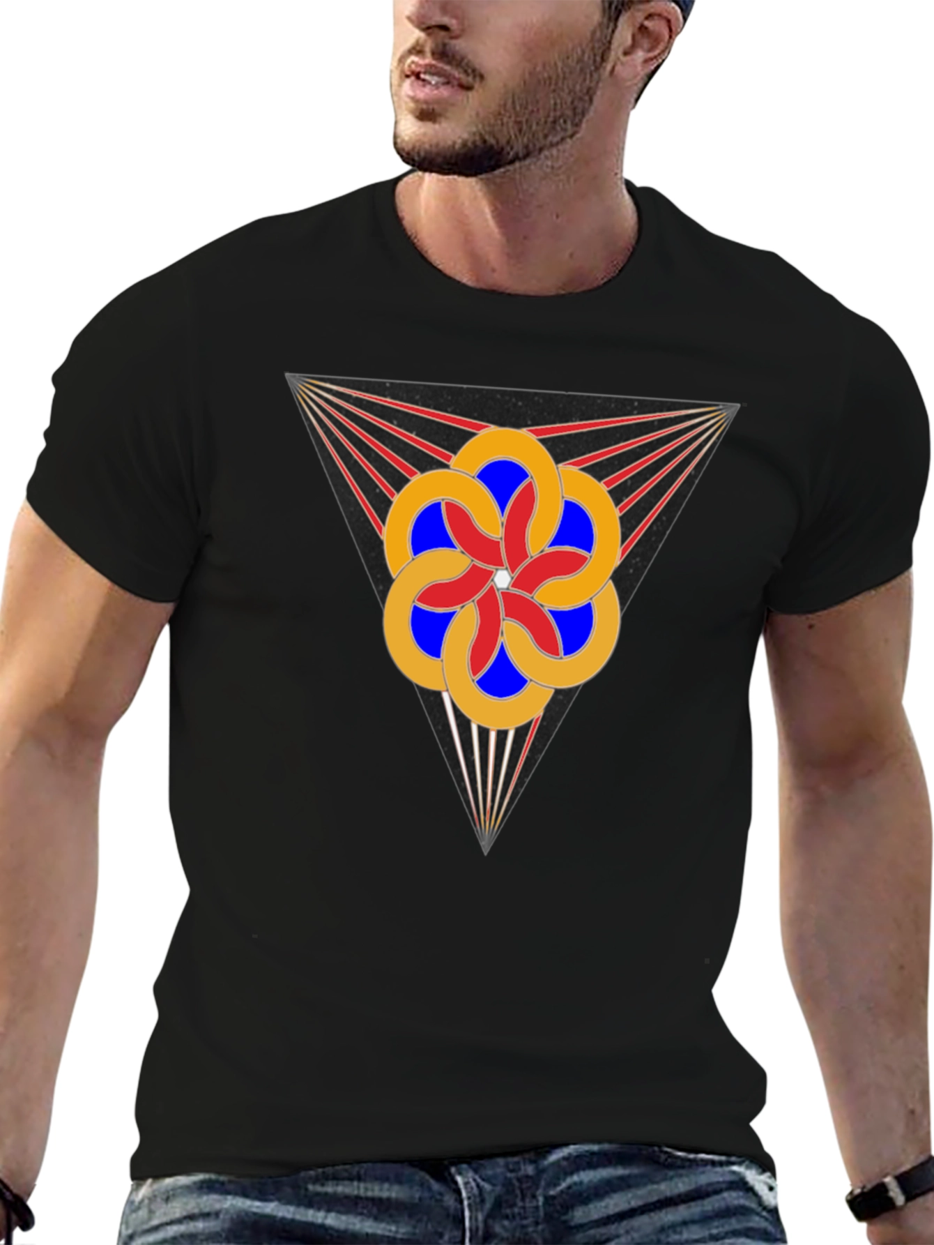 Geometric Flower Tee - Stylish Graphic Design T-Shirt