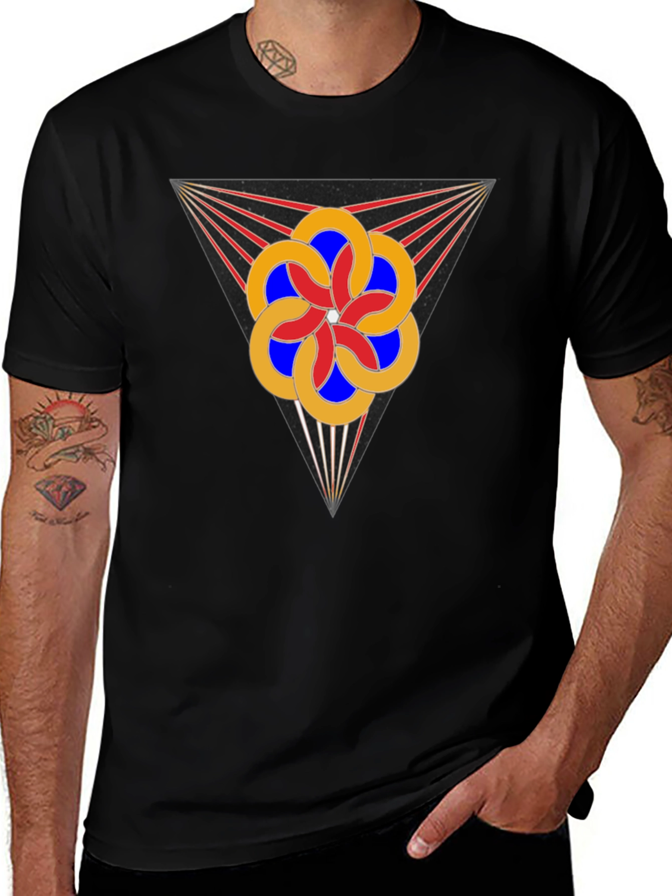 Geometric Flower Tee - Stylish Graphic Design T-Shirt