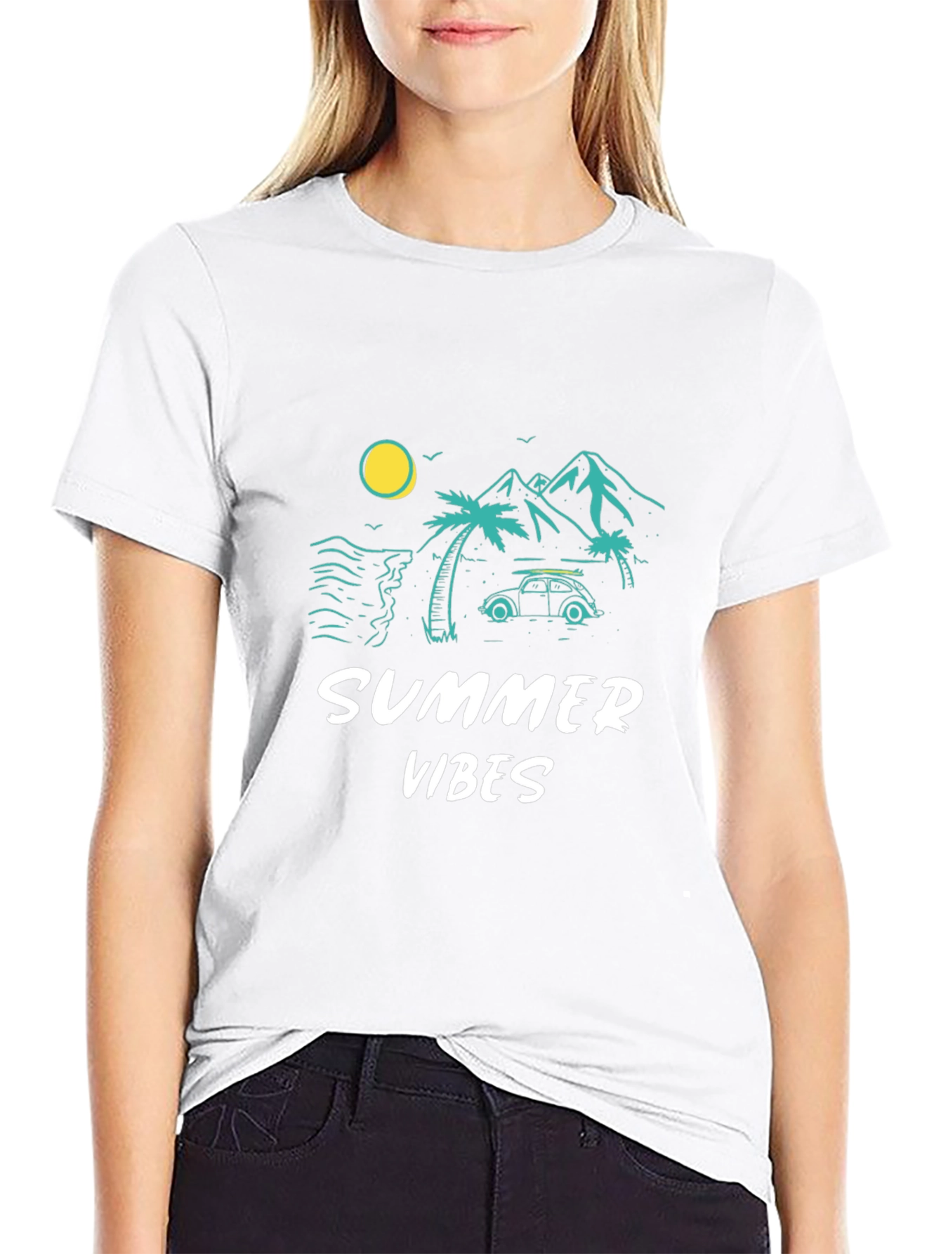 Summer Vibes Graphic T-Shirt - Black