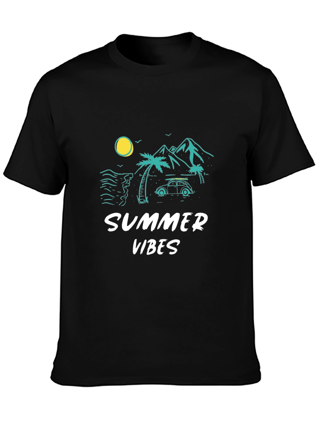 Summer Vibes Graphic T-Shirt - Black