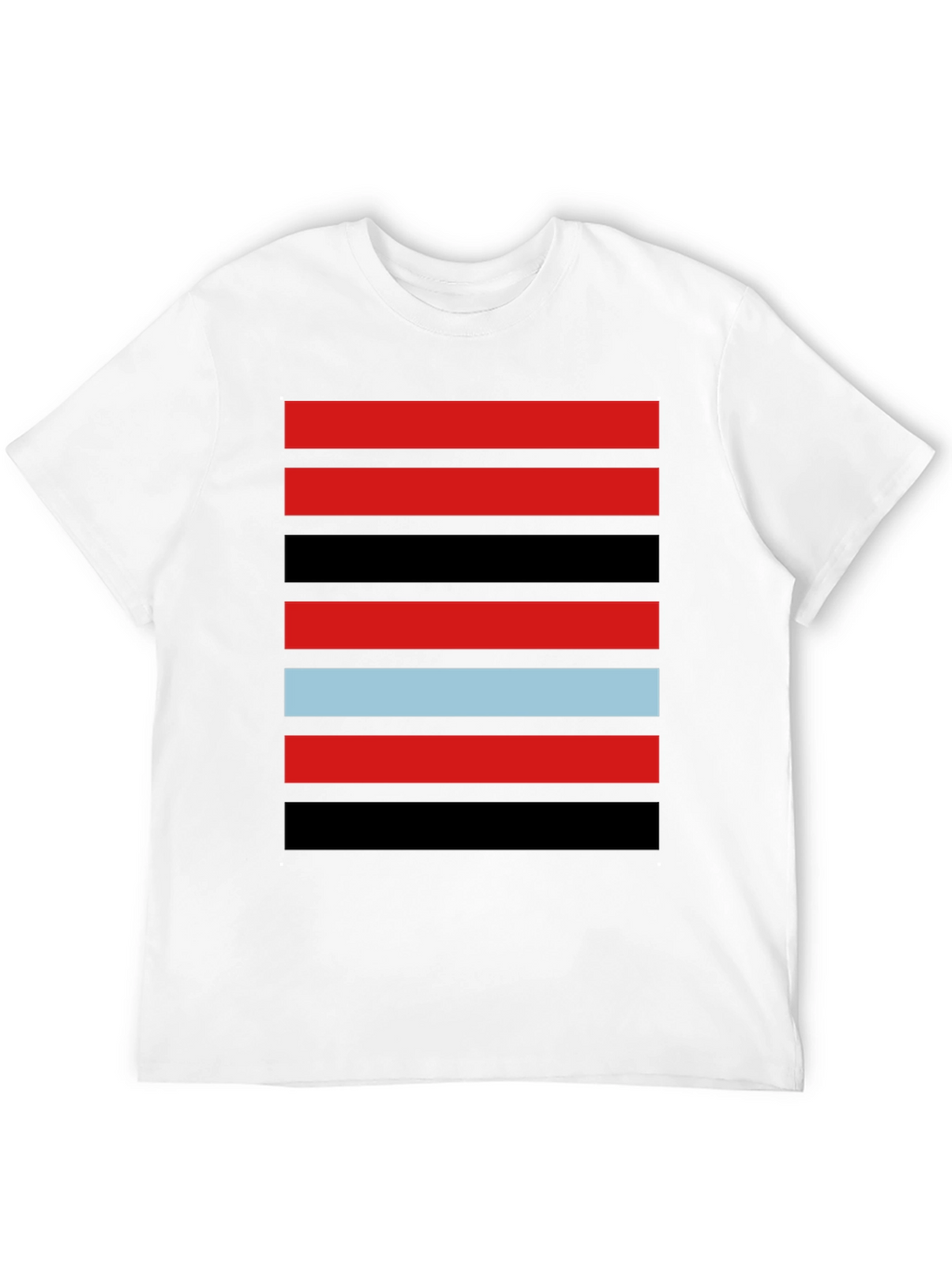 Striped Graphic Tee - Red Black and Blue