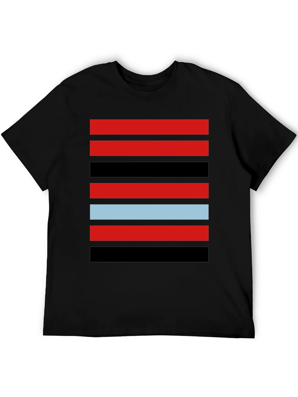 Striped Graphic Tee - Red Black and Blue