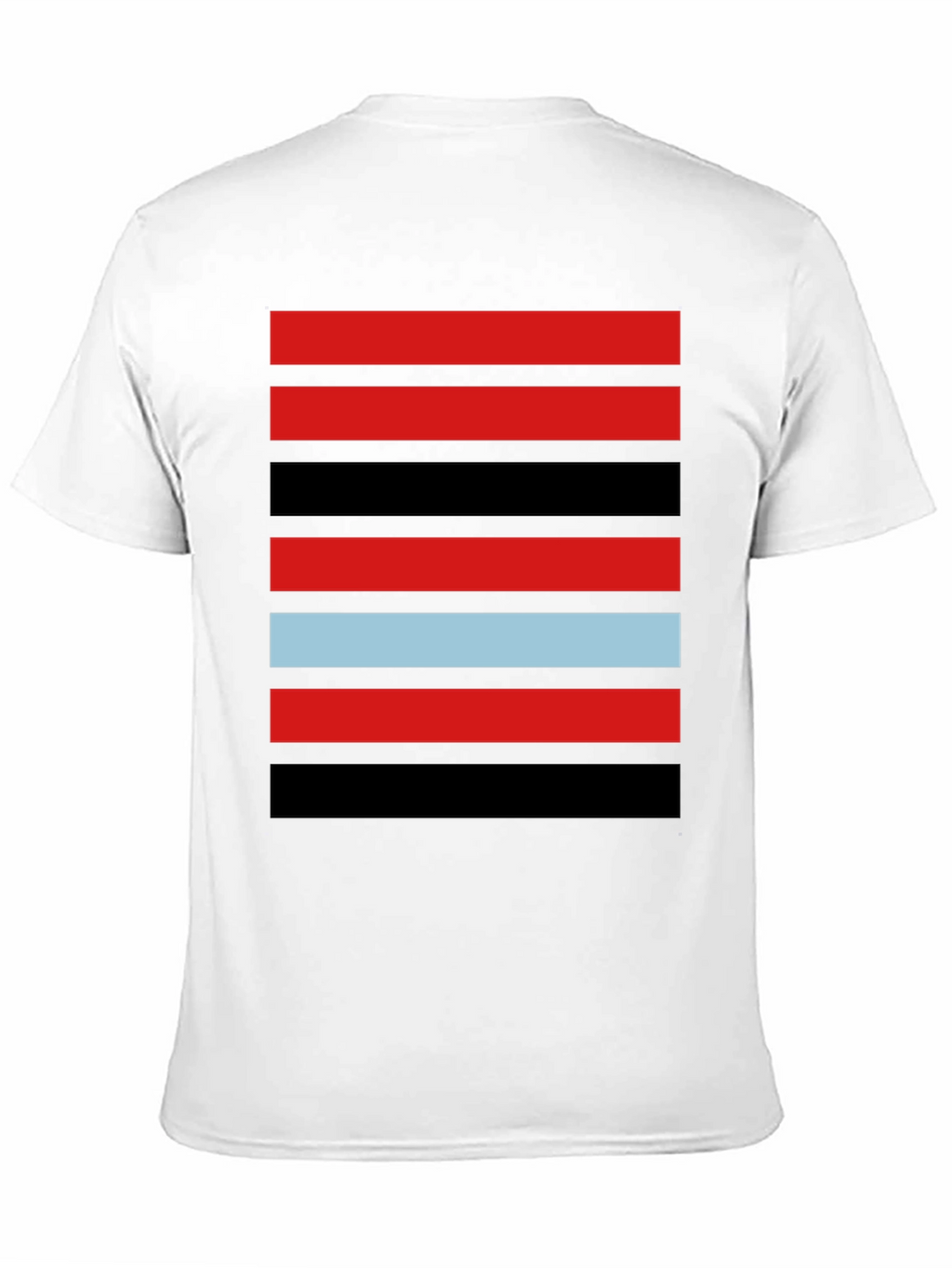 Striped Graphic Tee - Red Black and Blue