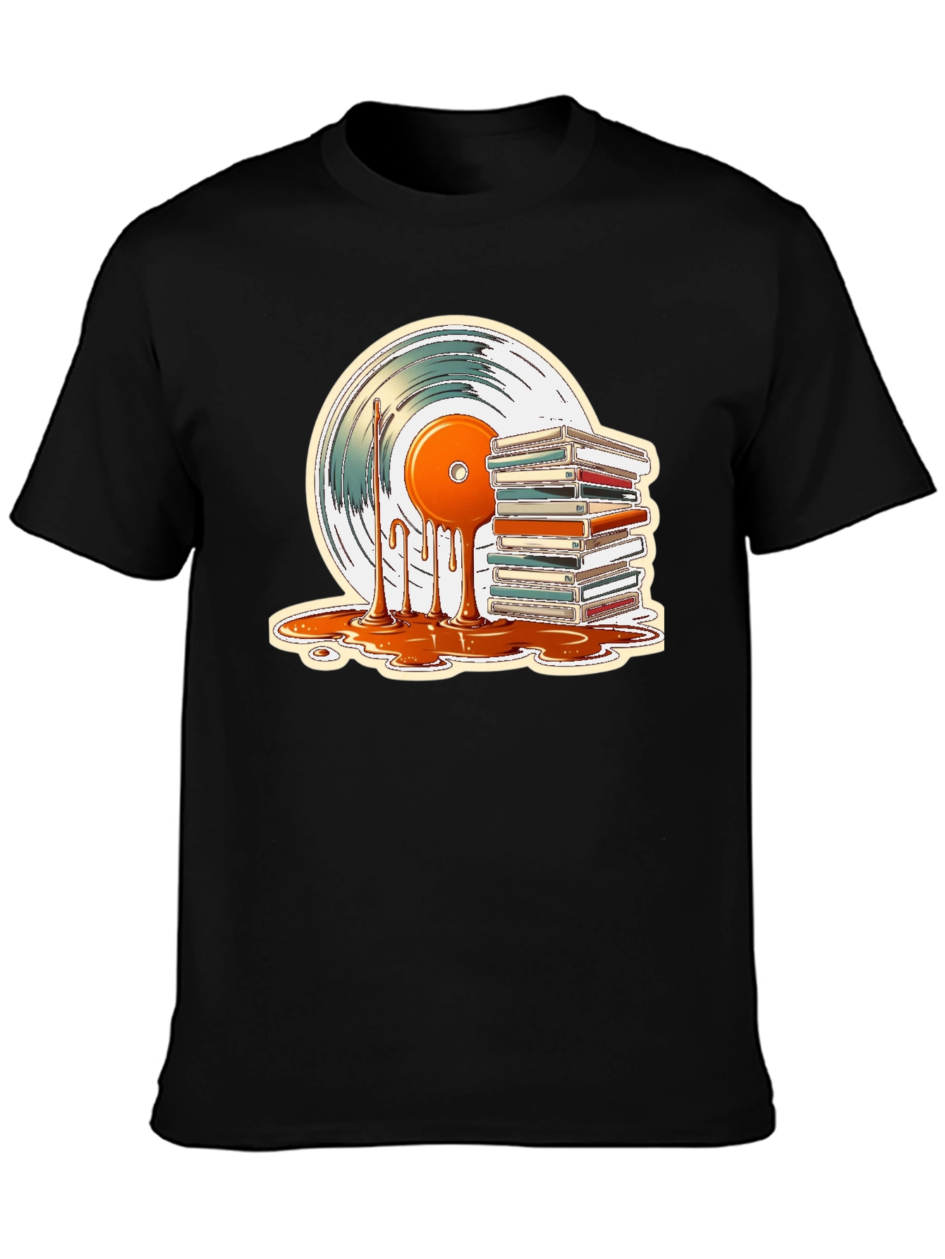 Retro Vinyl & Cassette Tape Graphic T-Shirt - Music Lover Tee
