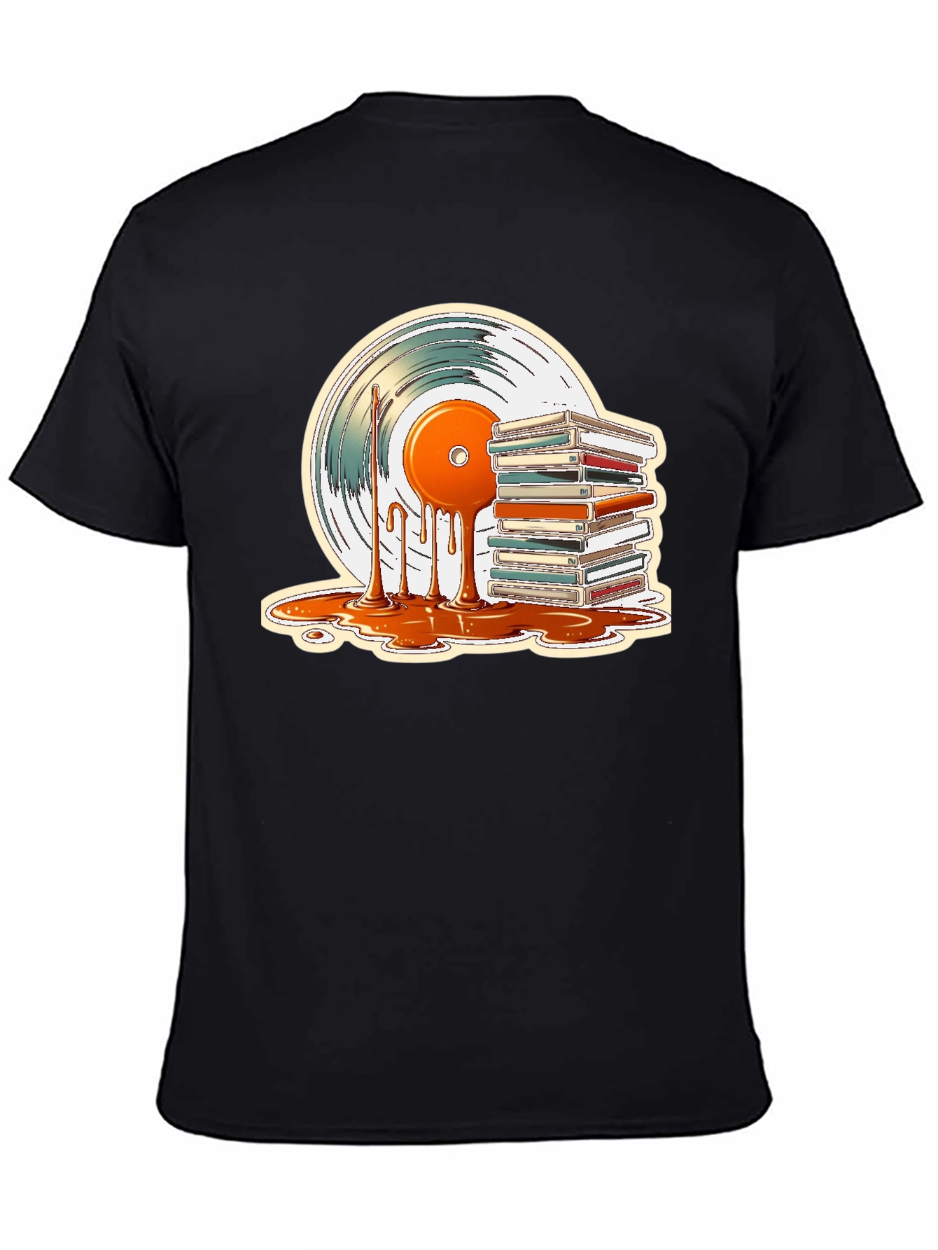 Retro Vinyl & Cassette Tape Graphic T-Shirt - Music Lover Tee