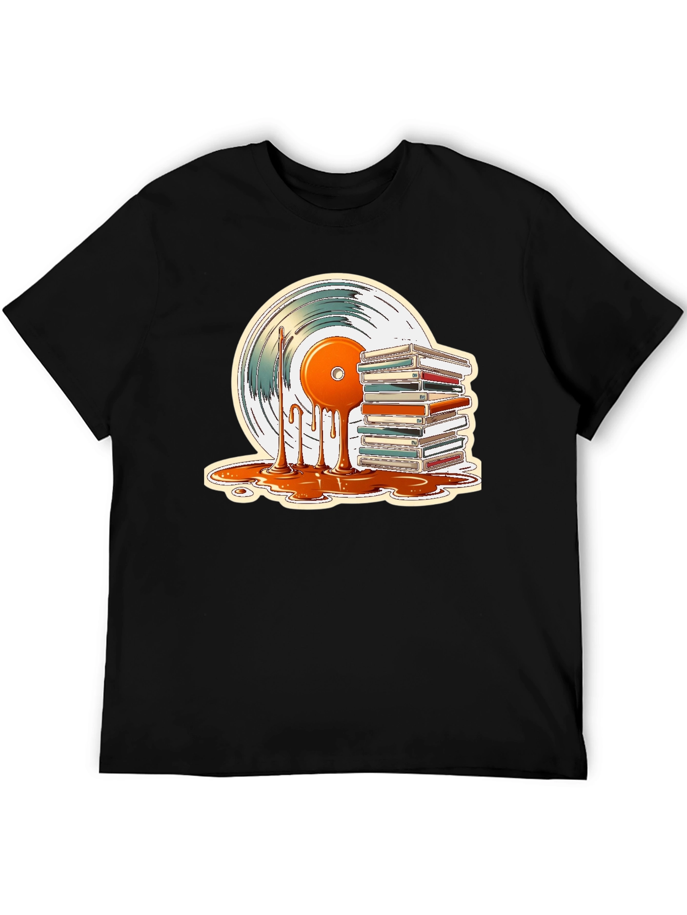 Retro Vinyl & Cassette Tape Graphic T-Shirt - Music Lover Tee