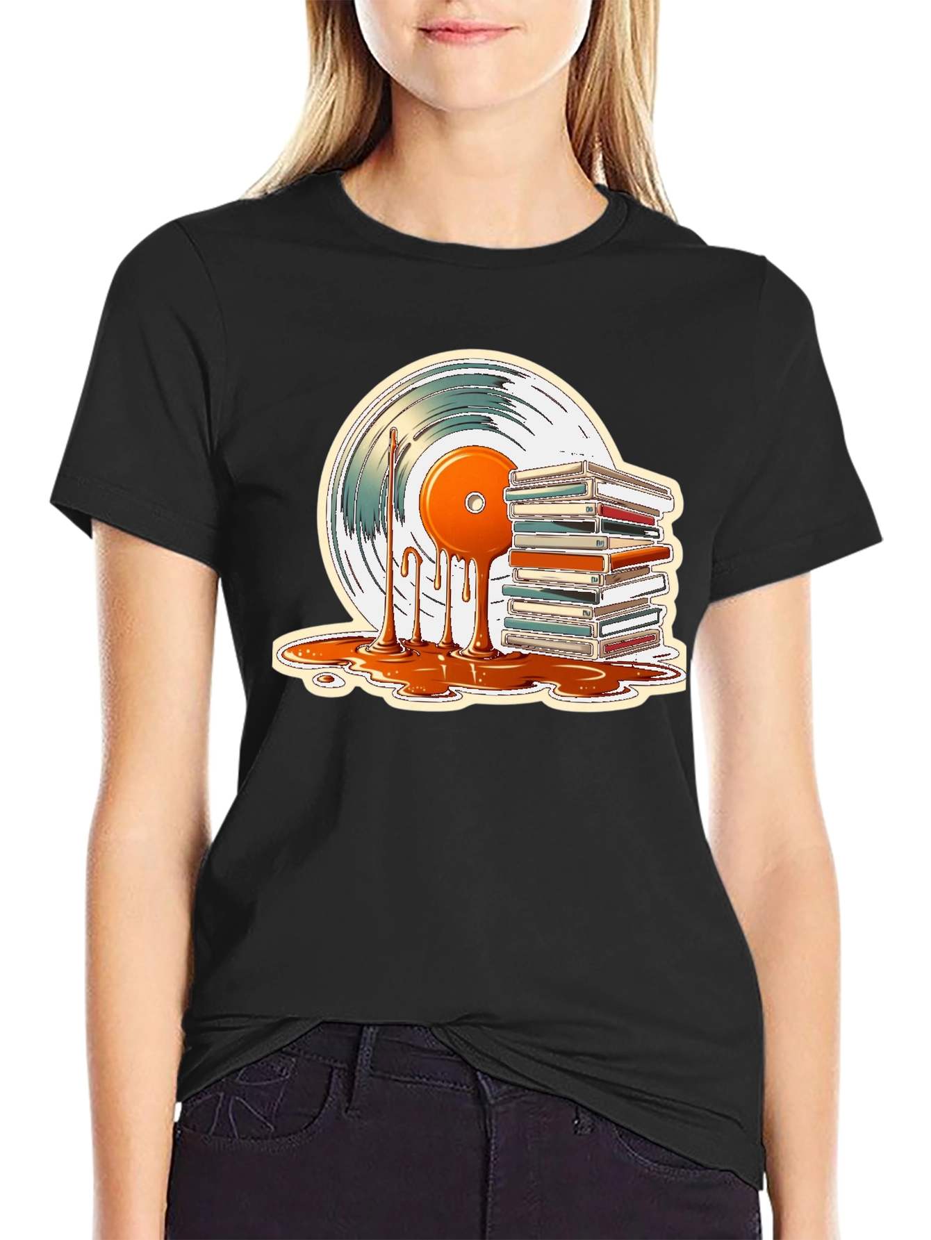 Retro Vinyl & Cassette Tape Graphic T-Shirt - Music Lover Tee