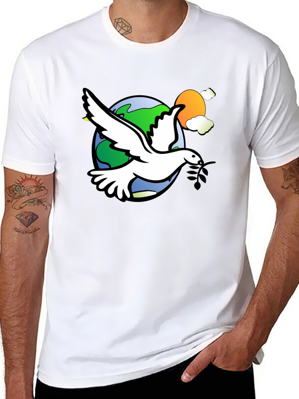 Peace Dove Graphic T-Shirt - Stylish Comfort