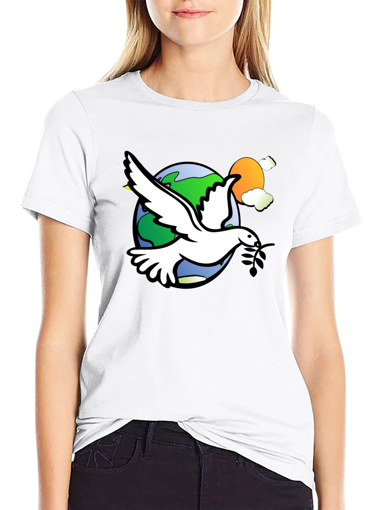 Peace Dove Graphic T-Shirt - Stylish Comfort