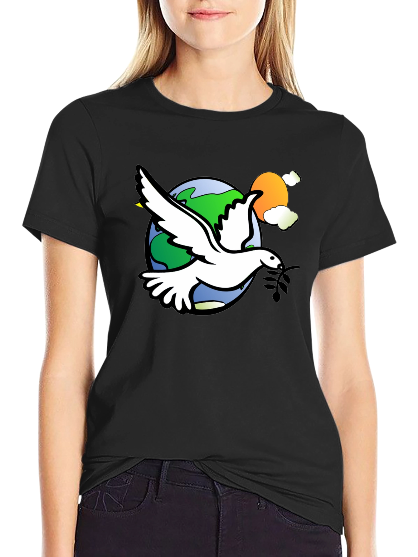 Peace Dove Graphic T-Shirt - Stylish Comfort