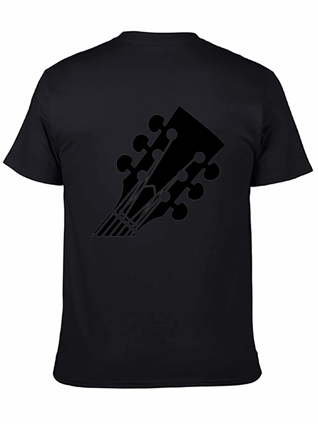 Guitar Headstock Graphic Black Tee