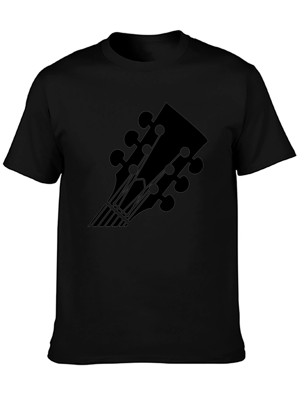 Guitar Headstock Graphic Black Tee