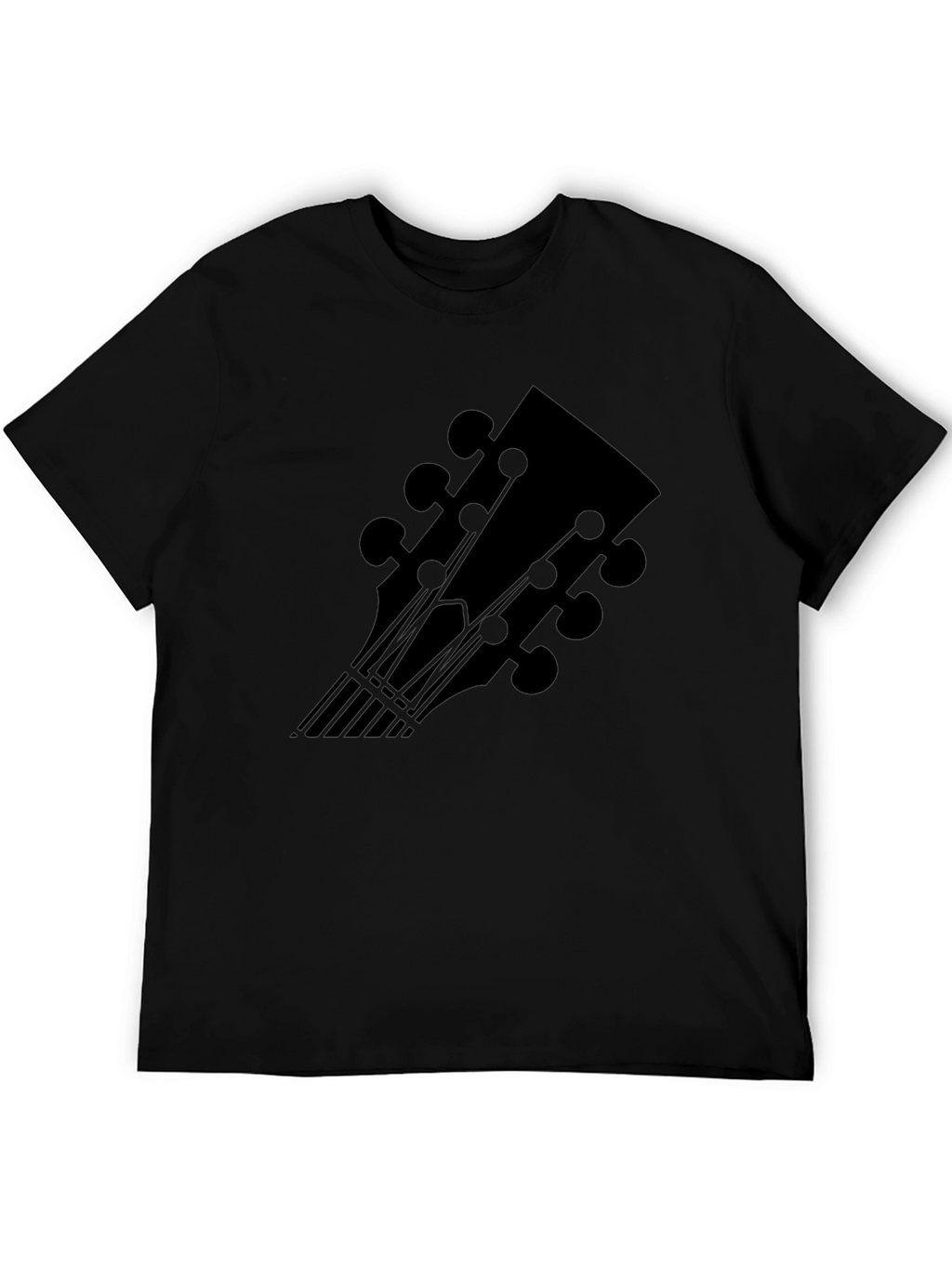 Guitar Headstock Graphic Black Tee