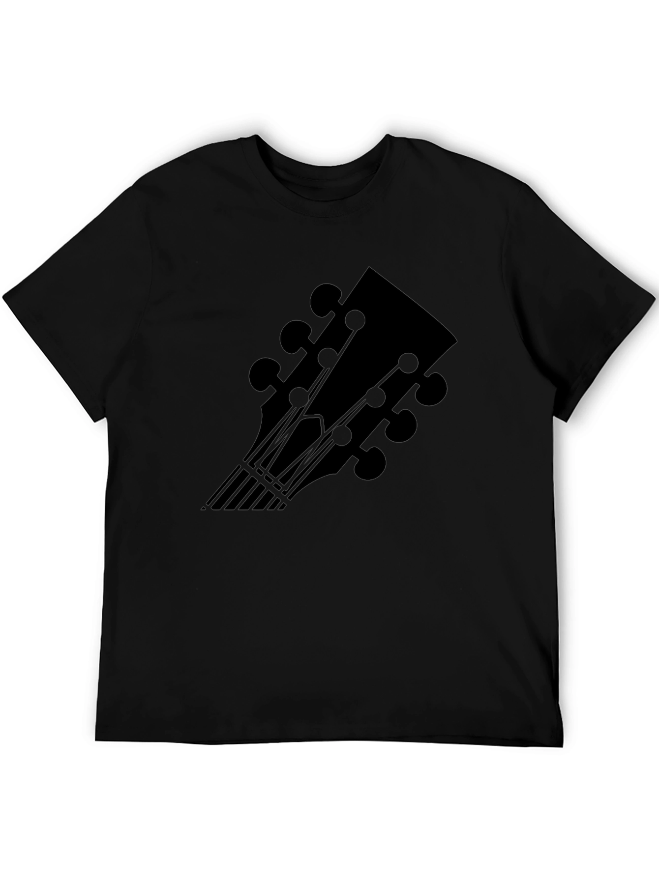 Guitar Headstock Graphic Black Tee