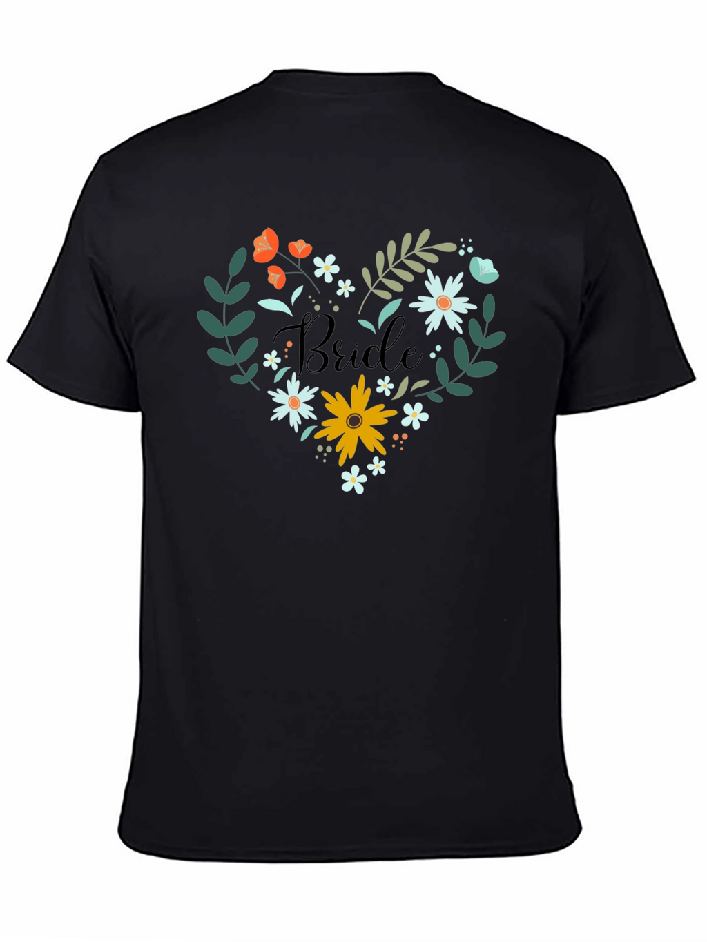 Bride Floral Heart T-Shirt - Wedding Day Apparel