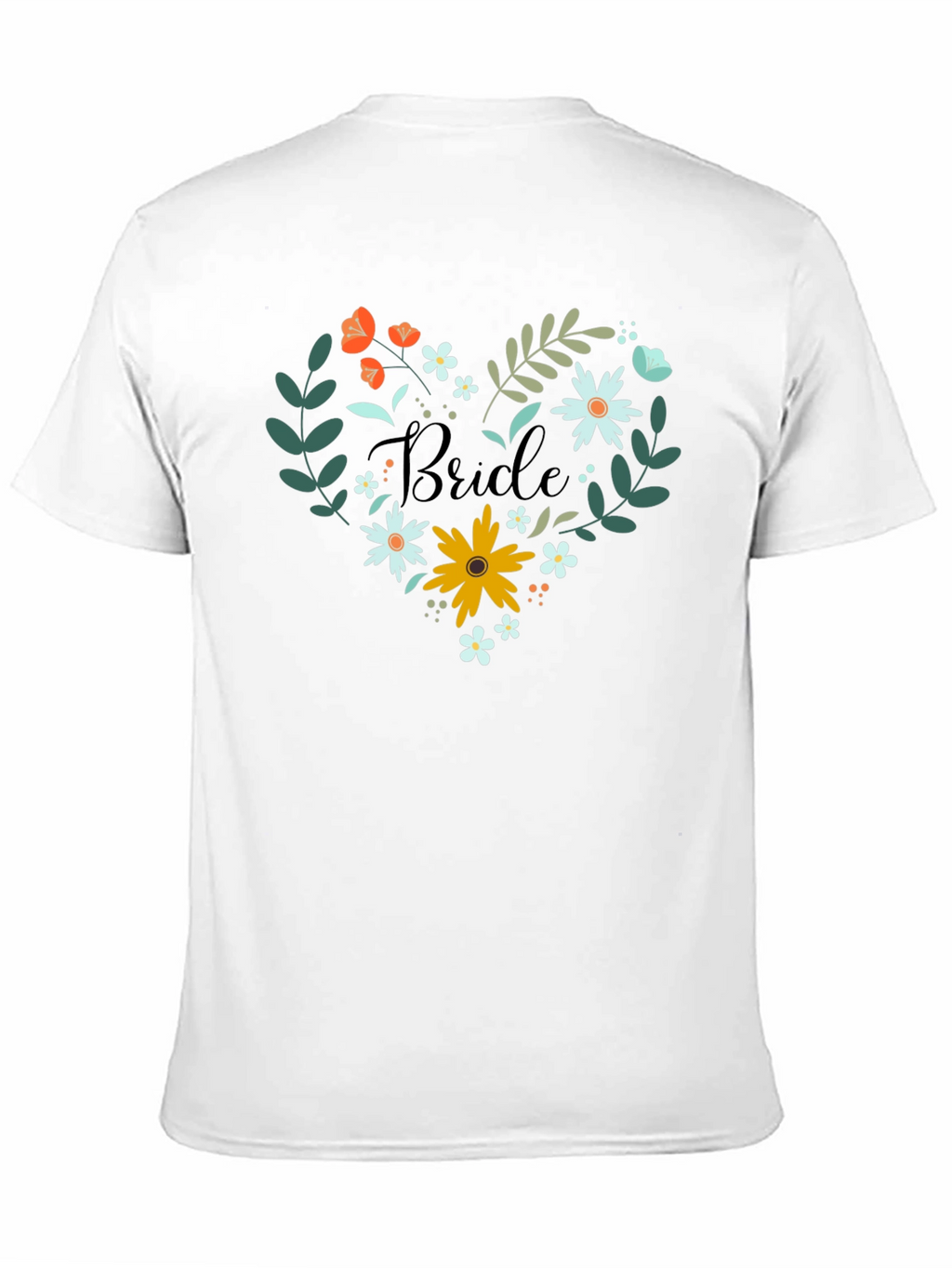 Bride Floral Heart T-Shirt - Wedding Day Apparel