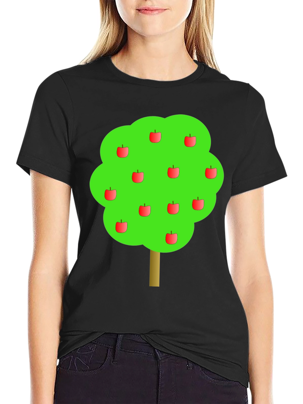 Apple Tree Graphic Black T-Shirt