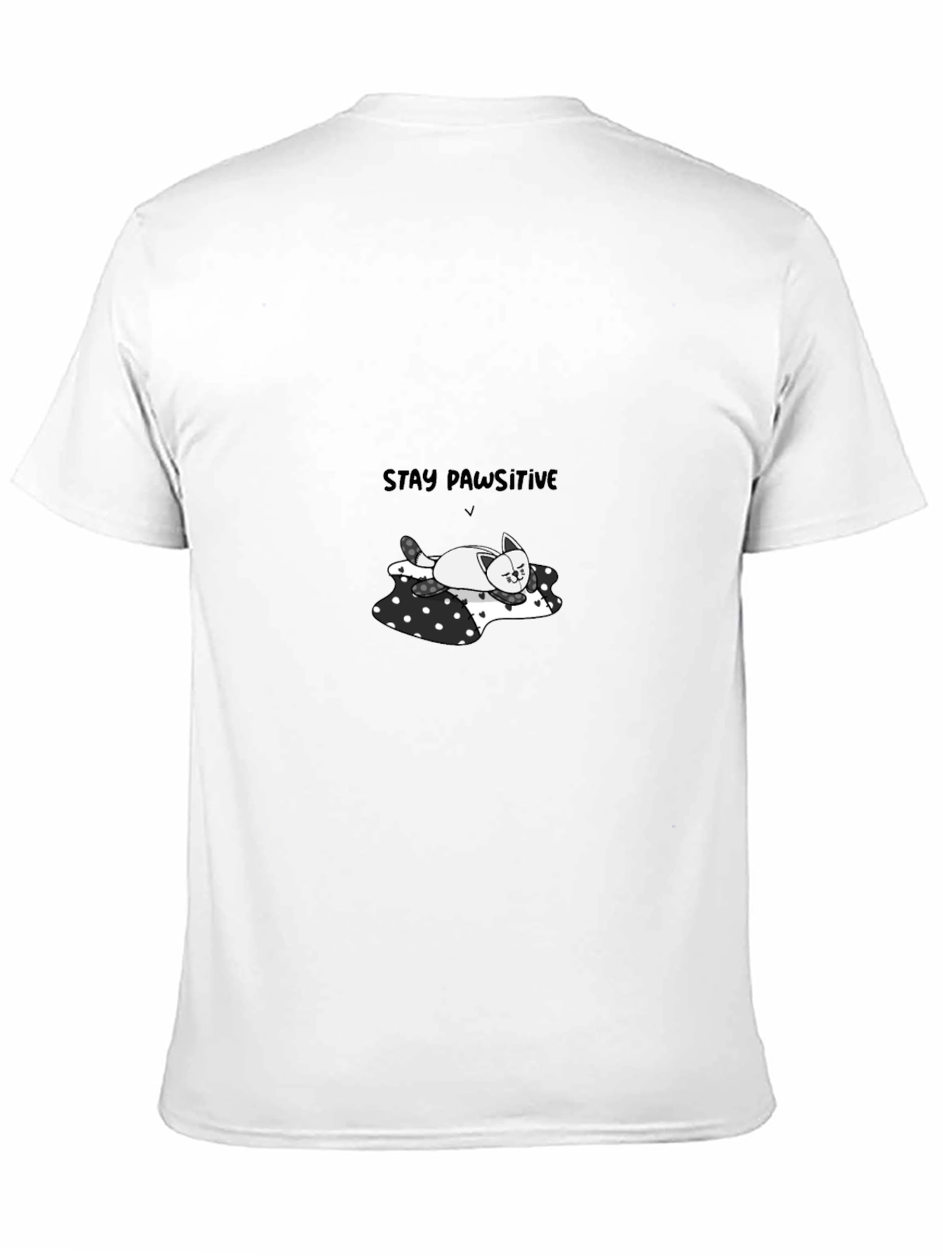 Stay Pawsitive Tee - Cute Cat T-Shirt