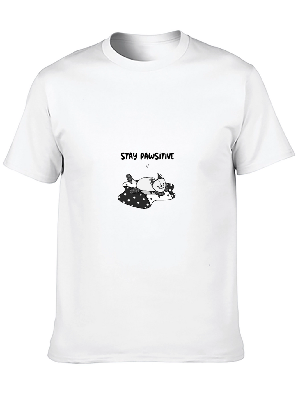 Stay Pawsitive Tee - Cute Cat T-Shirt