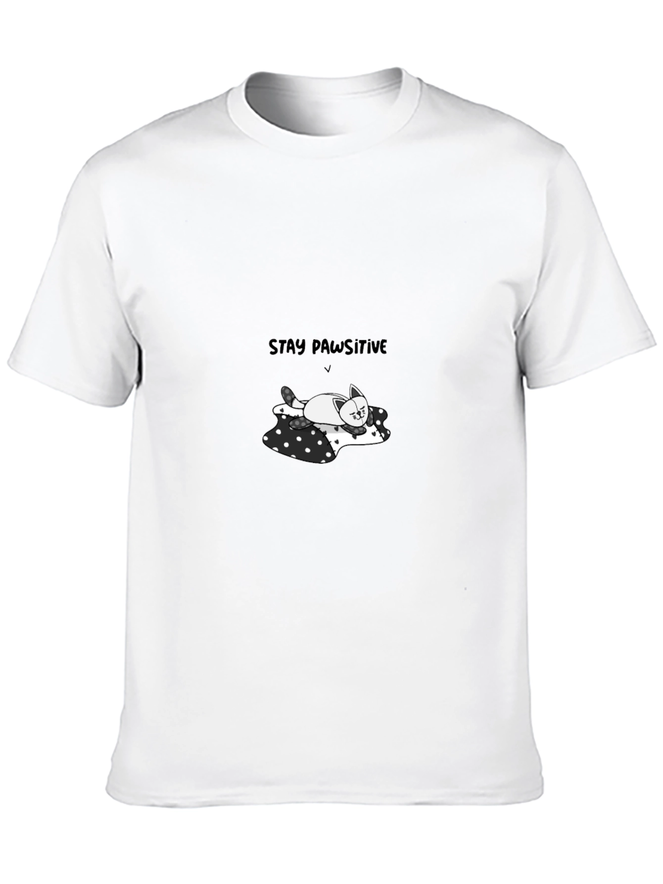 Stay Pawsitive Tee - Cute Cat T-Shirt