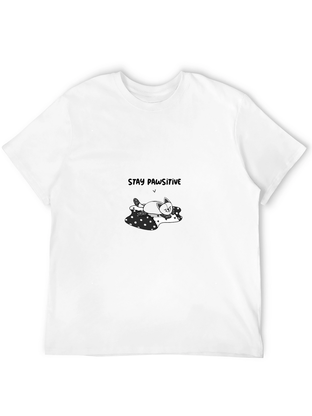 Stay Pawsitive Tee - Cute Cat T-Shirt