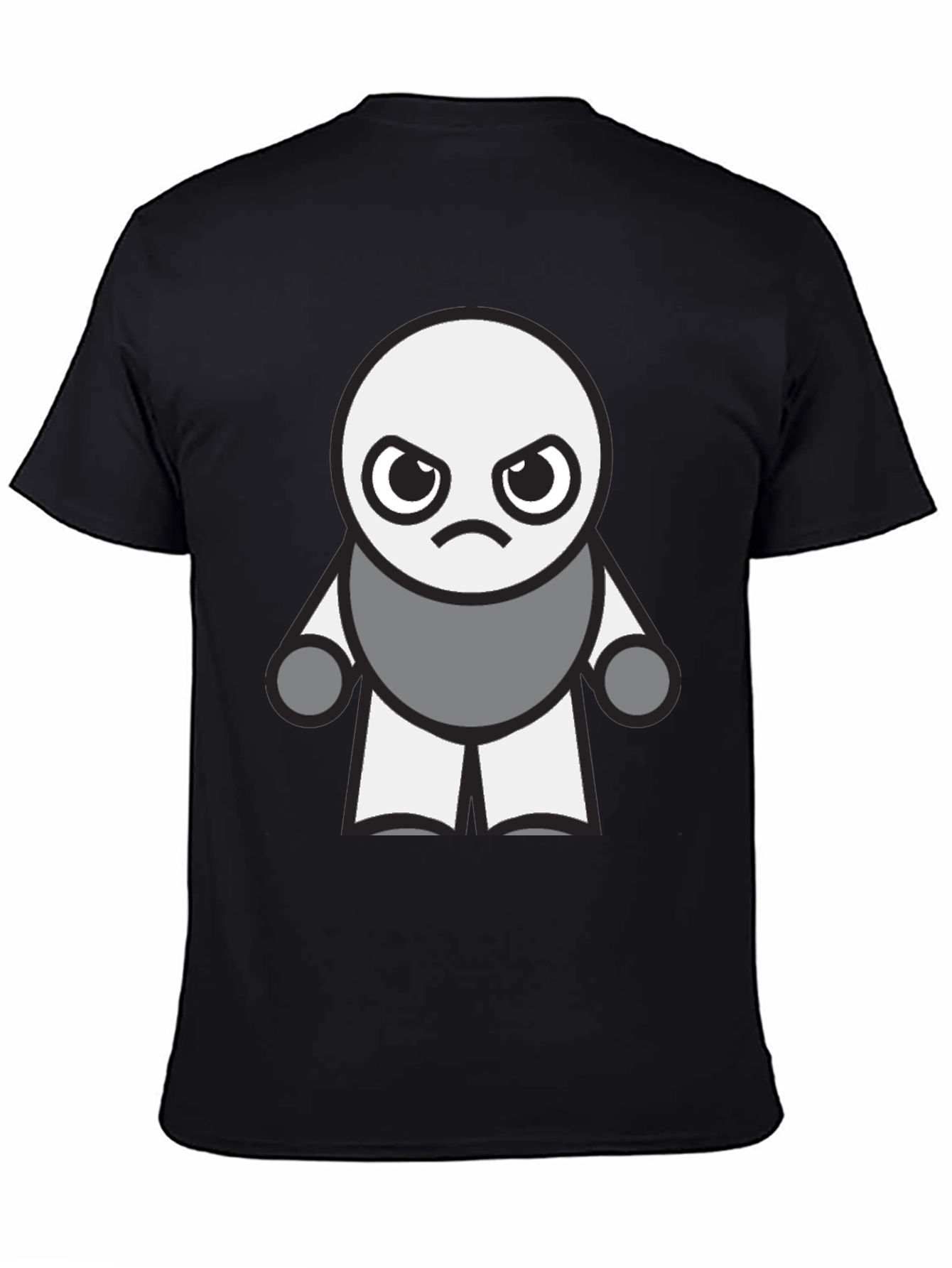 Grumpy Robot Graphic Tee - Black Cotton Blend
