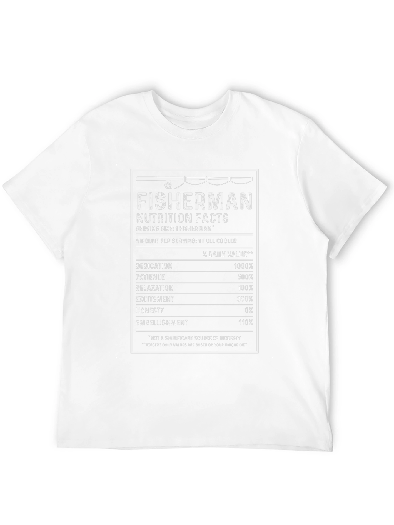 Fisherman Nutrition Facts Funny T-Shirt