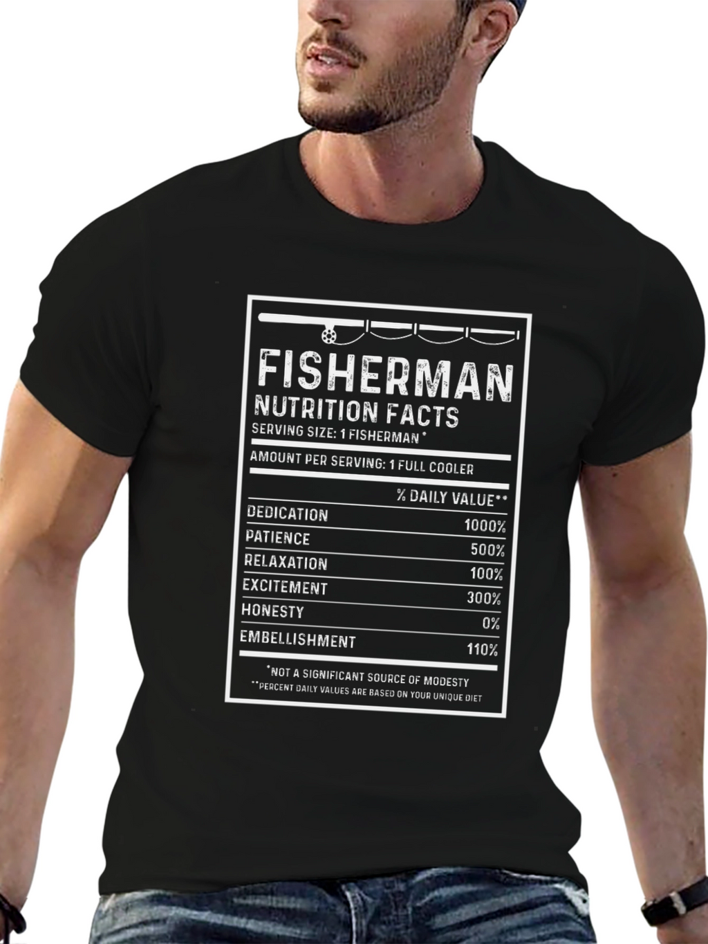Fisherman Nutrition Facts Funny T-Shirt