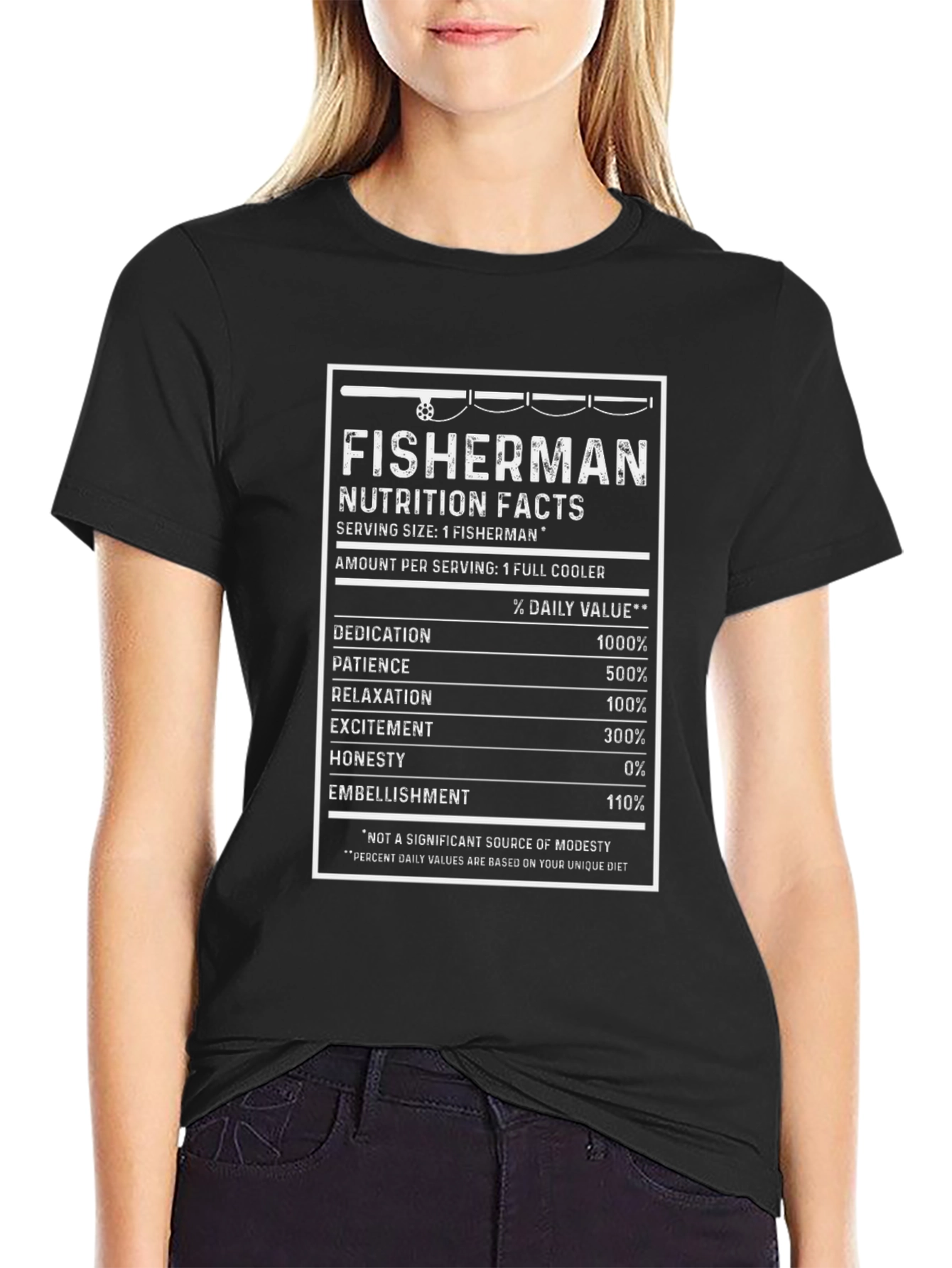 Fisherman Nutrition Facts Funny T-Shirt