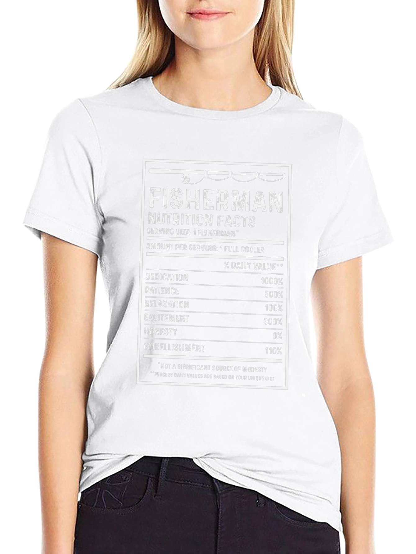 Fisherman Nutrition Facts Funny T-Shirt