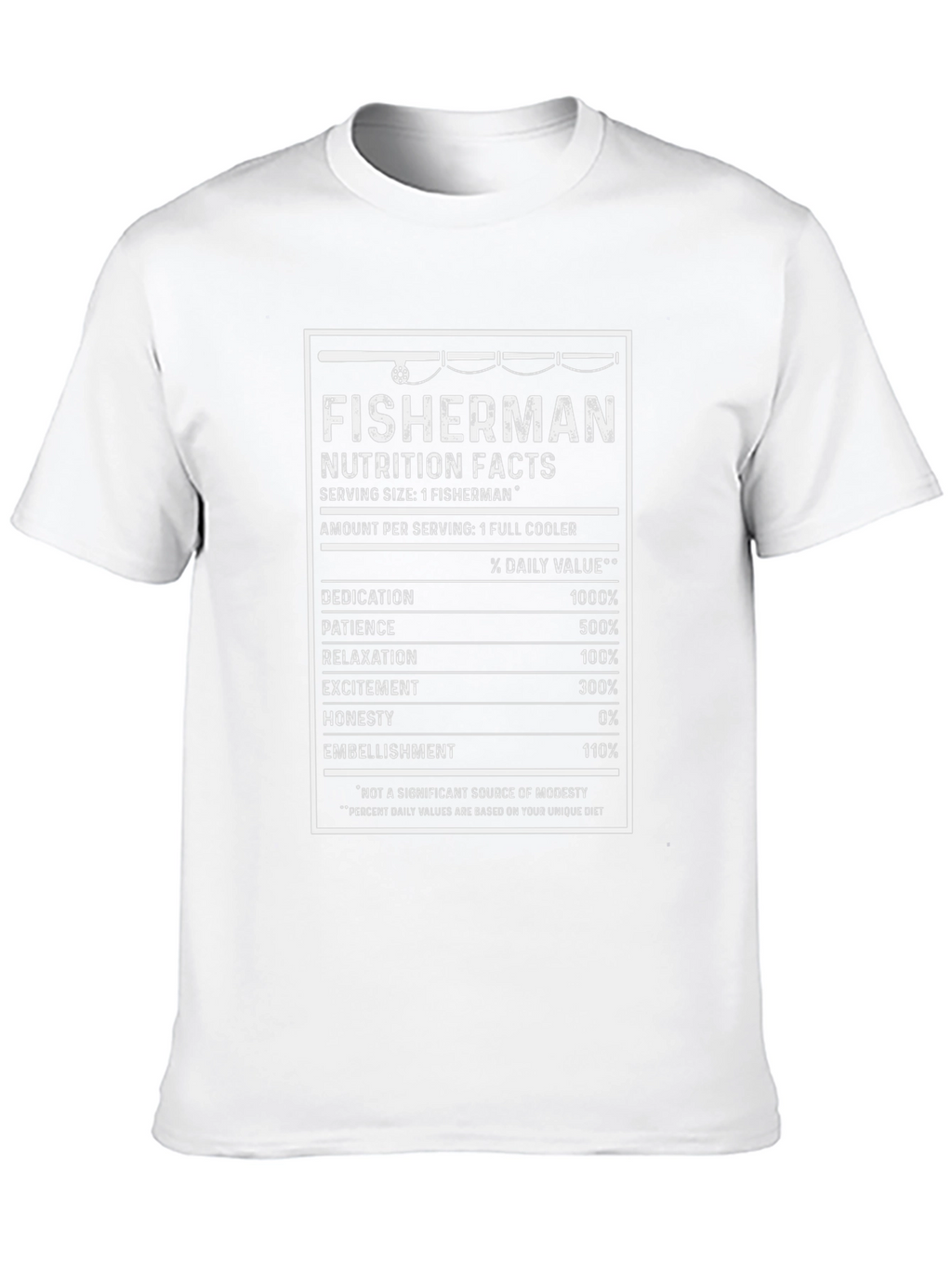 Fisherman Nutrition Facts Funny T-Shirt