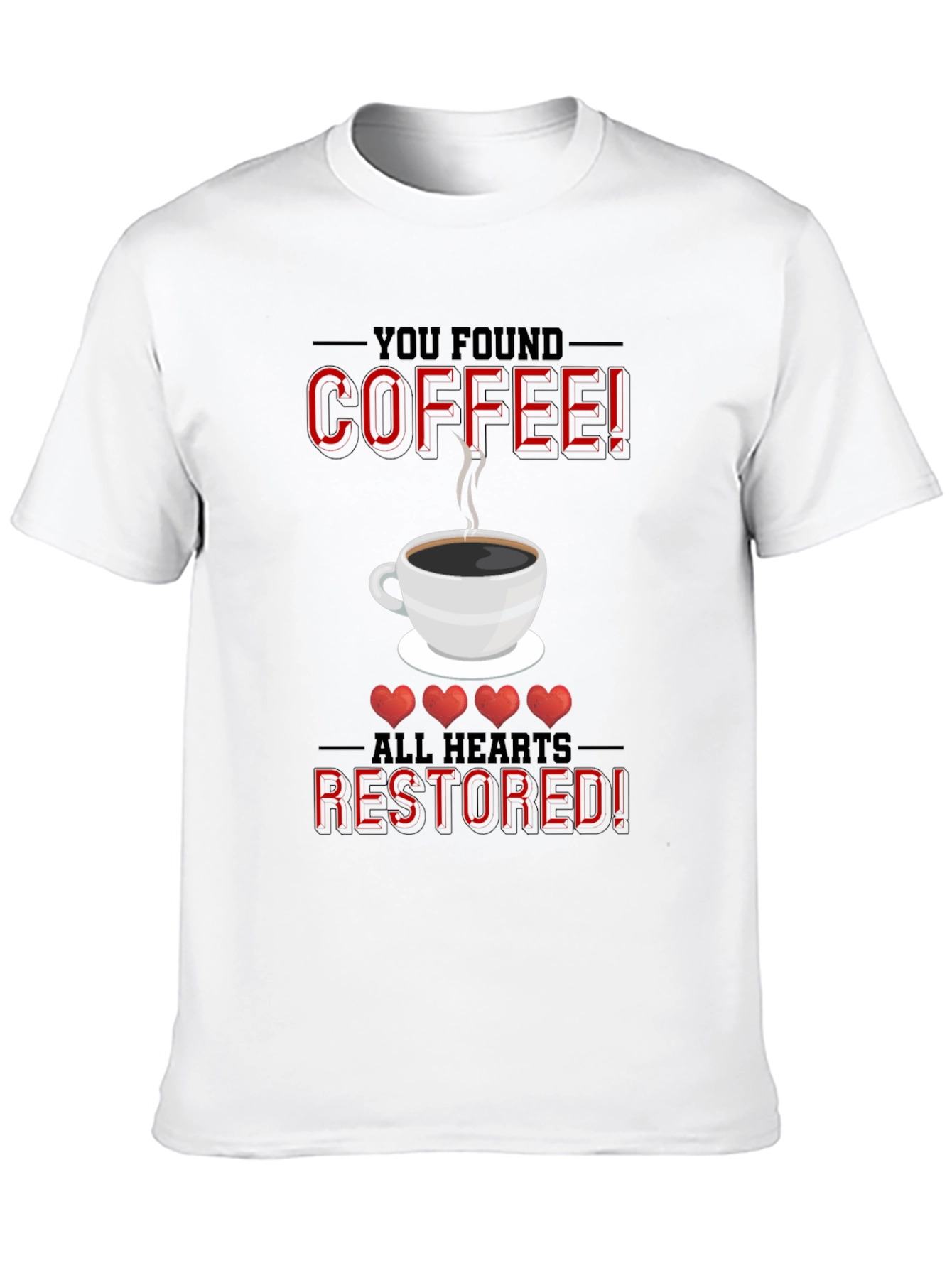 Coffee Restored Hearts Graphic T-Shirt