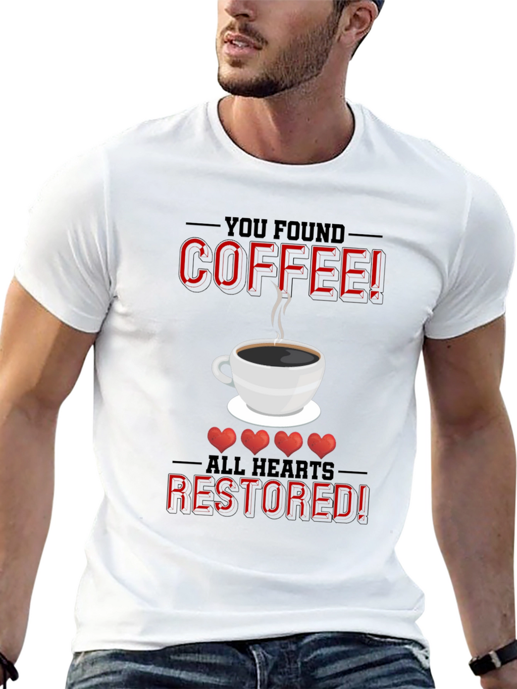 Coffee Restored Hearts Graphic T-Shirt