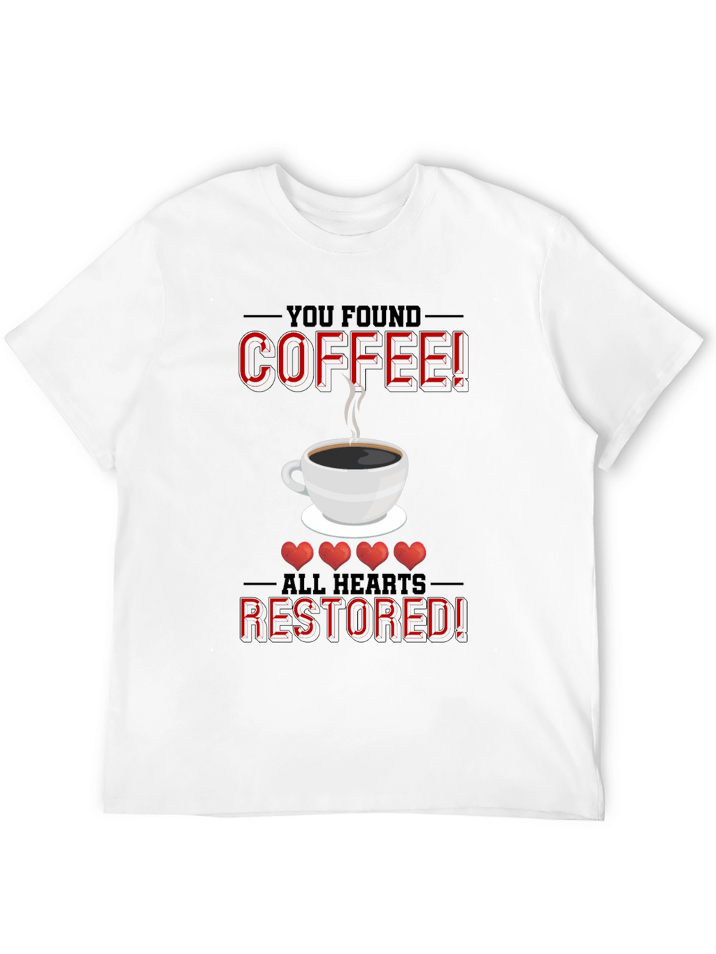 Coffee Restored Hearts Graphic T-Shirt