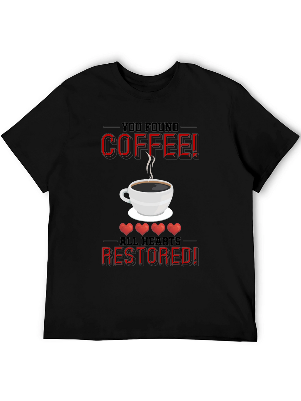 Coffee Restored Hearts Graphic T-Shirt
