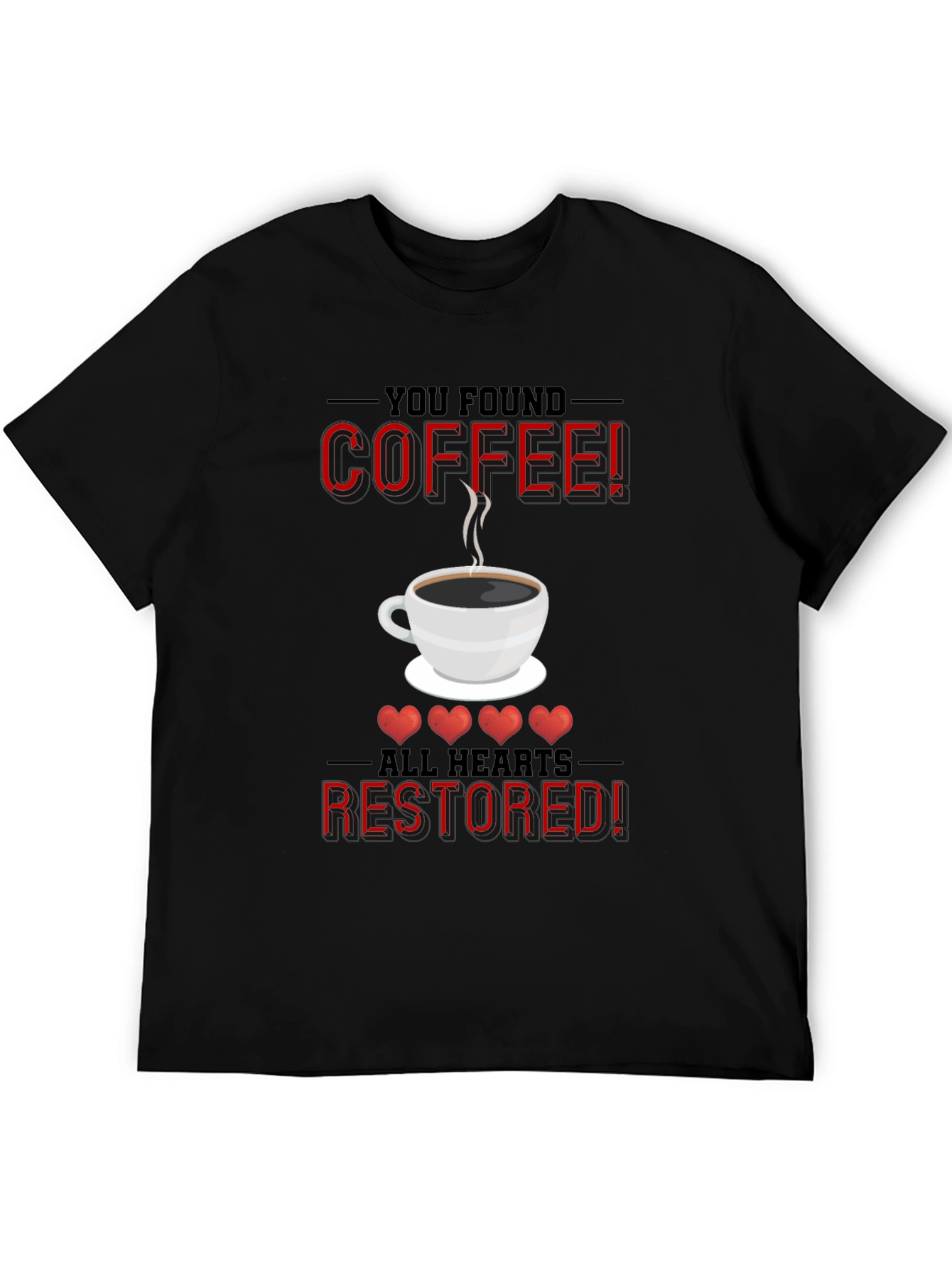 Coffee Restored Hearts Graphic T-Shirt