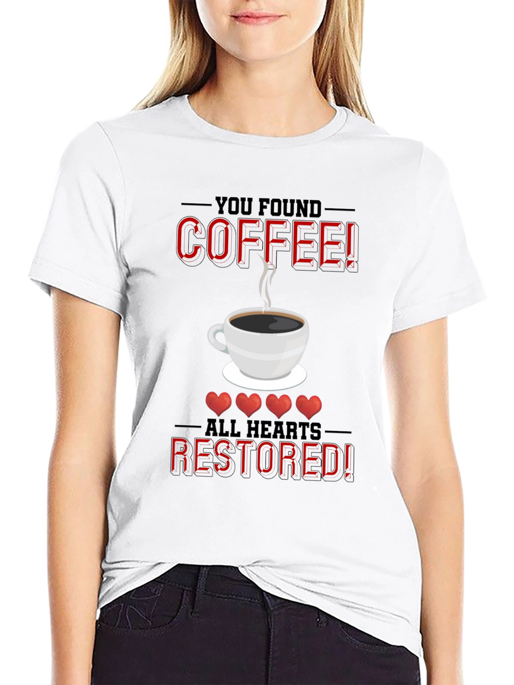 Coffee Restored Hearts Graphic T-Shirt