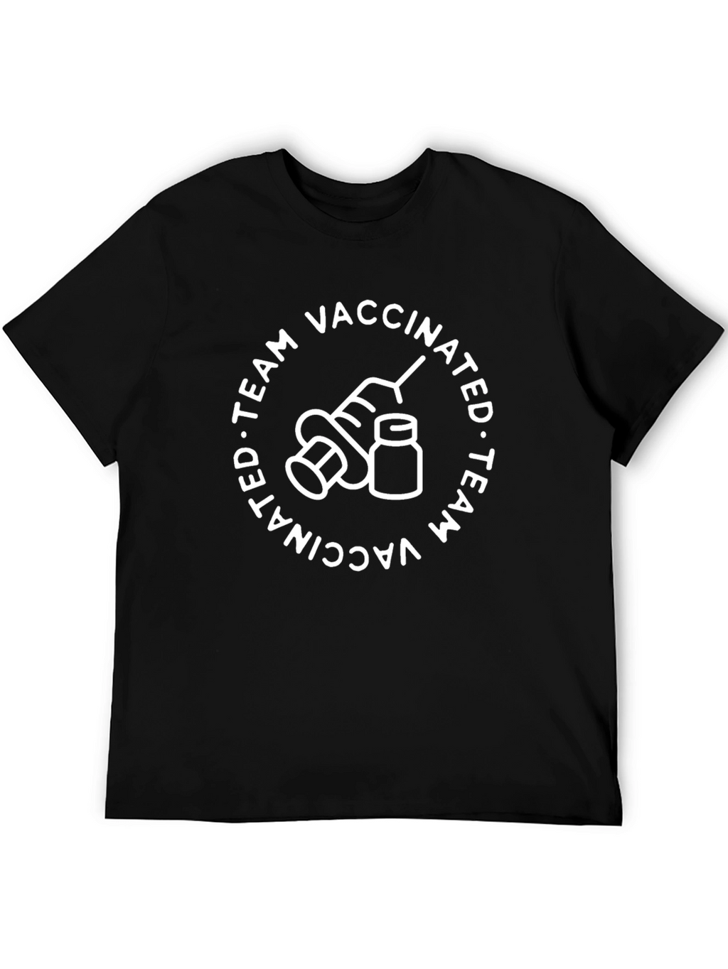 Vaccinated Team Black Graphic Tee