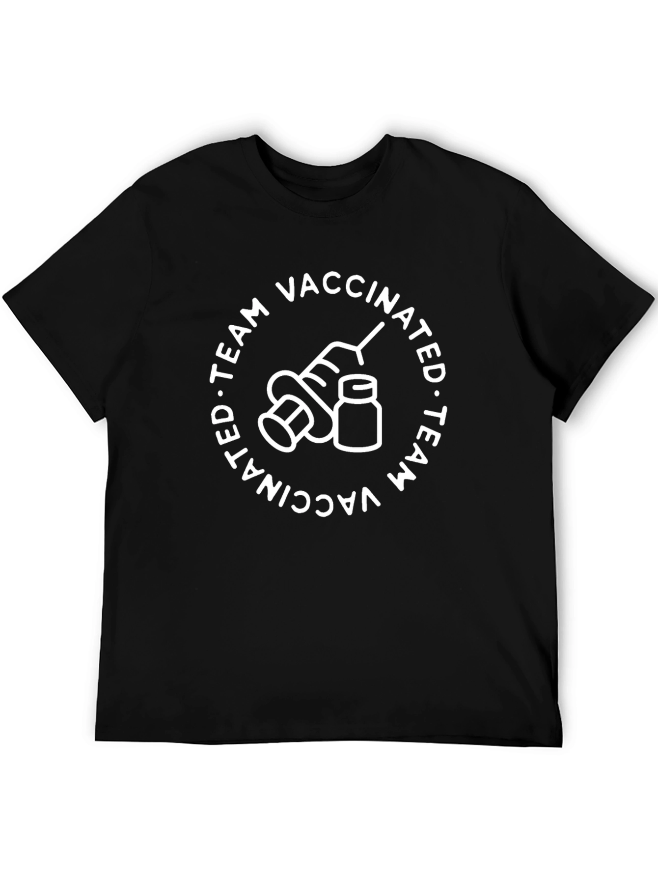 Vaccinated Team Black Graphic Tee