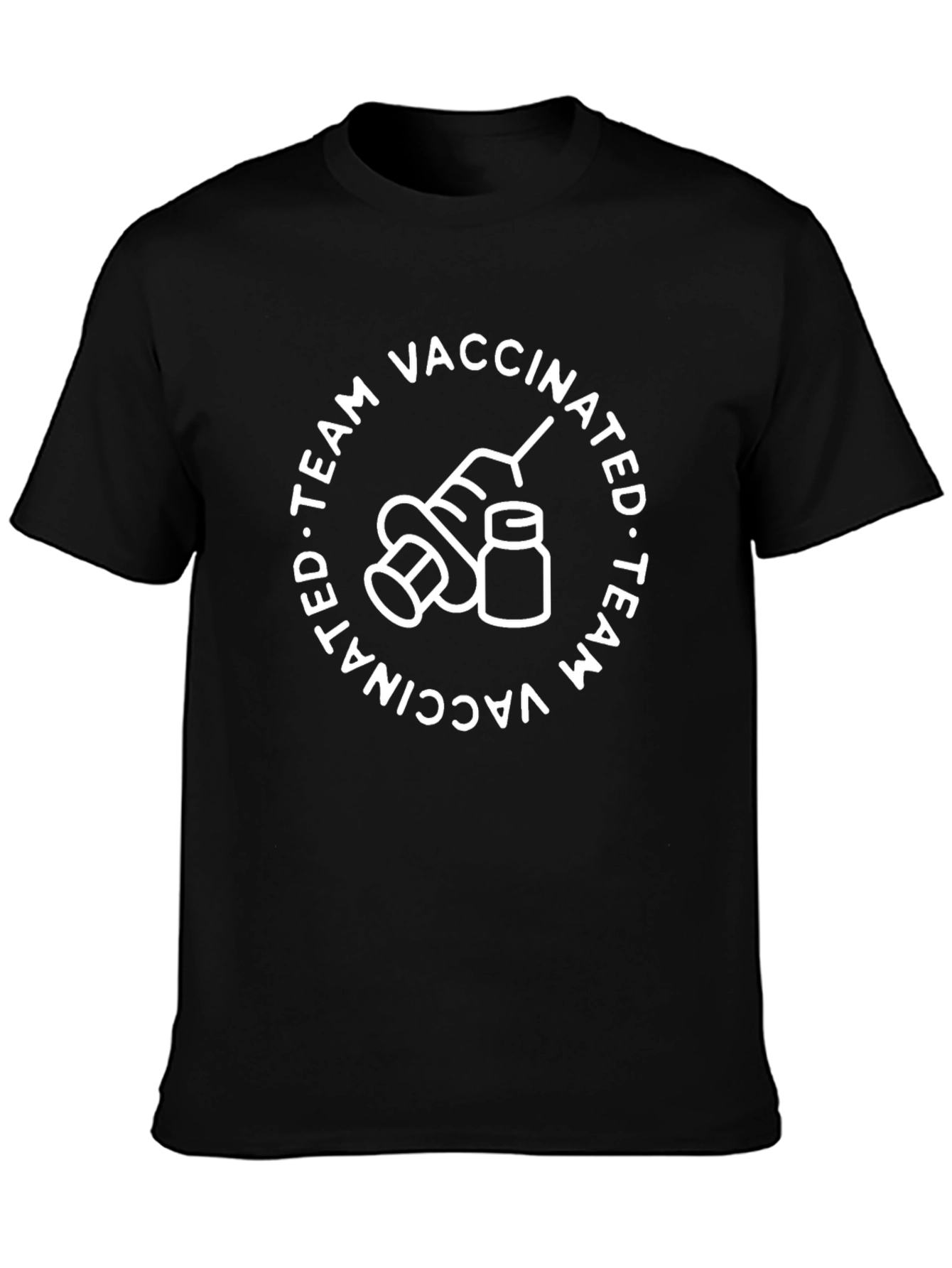 Vaccinated Team Black Graphic Tee