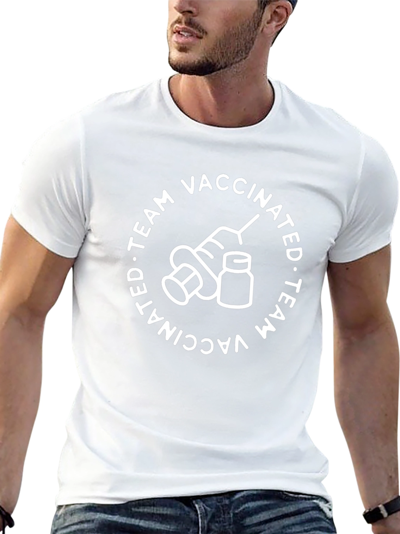 Vaccinated Team Black Graphic Tee