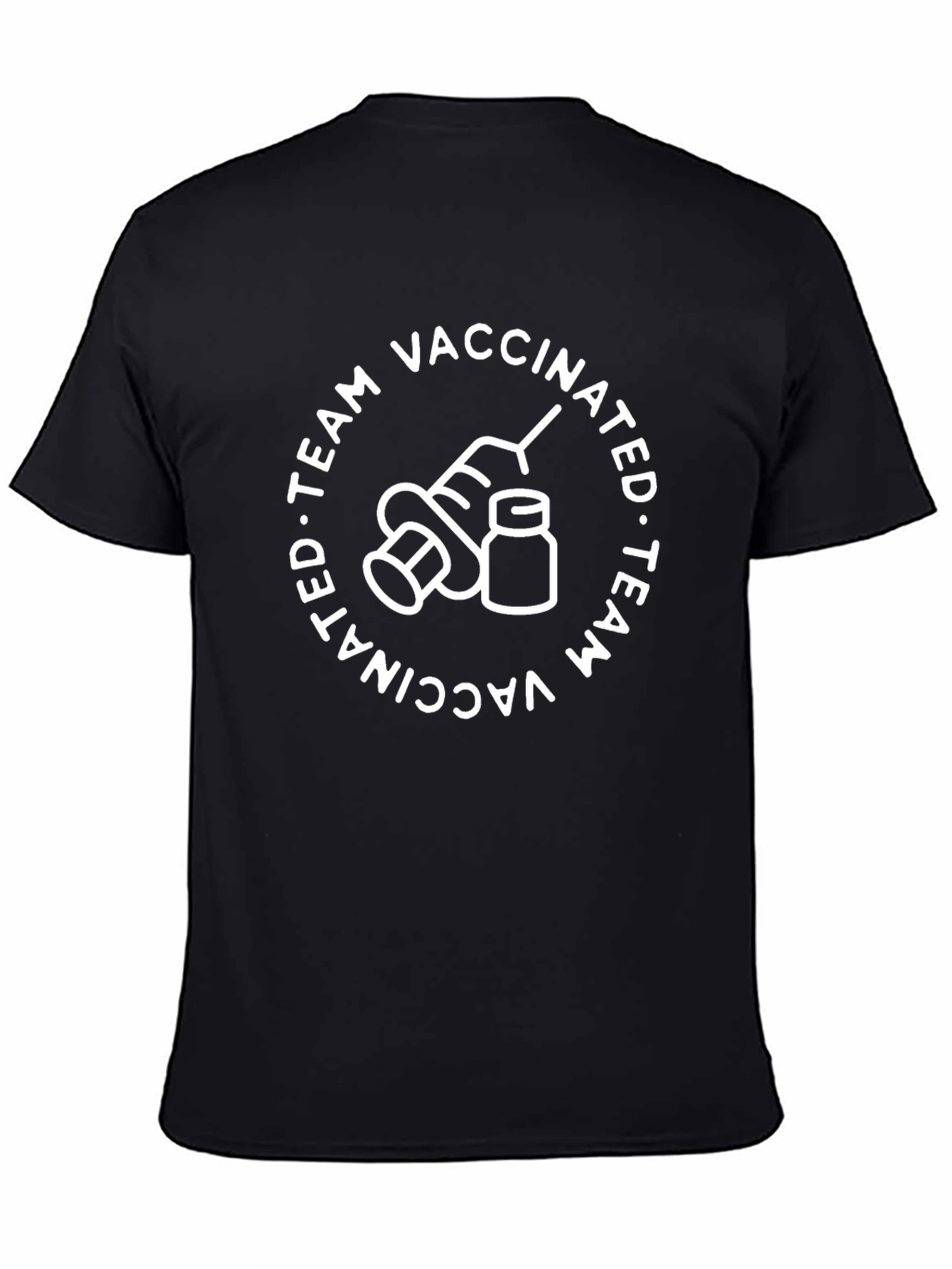 Vaccinated Team Black Graphic Tee
