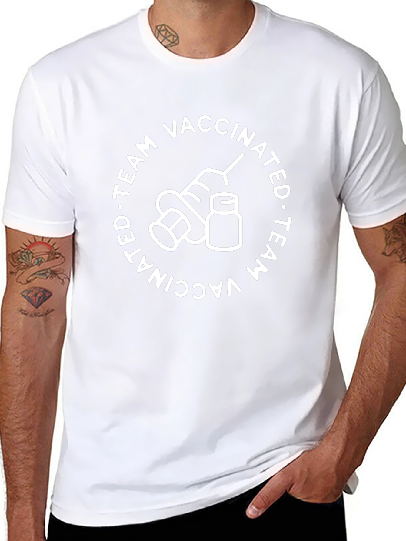 Vaccinated Team Black Graphic Tee