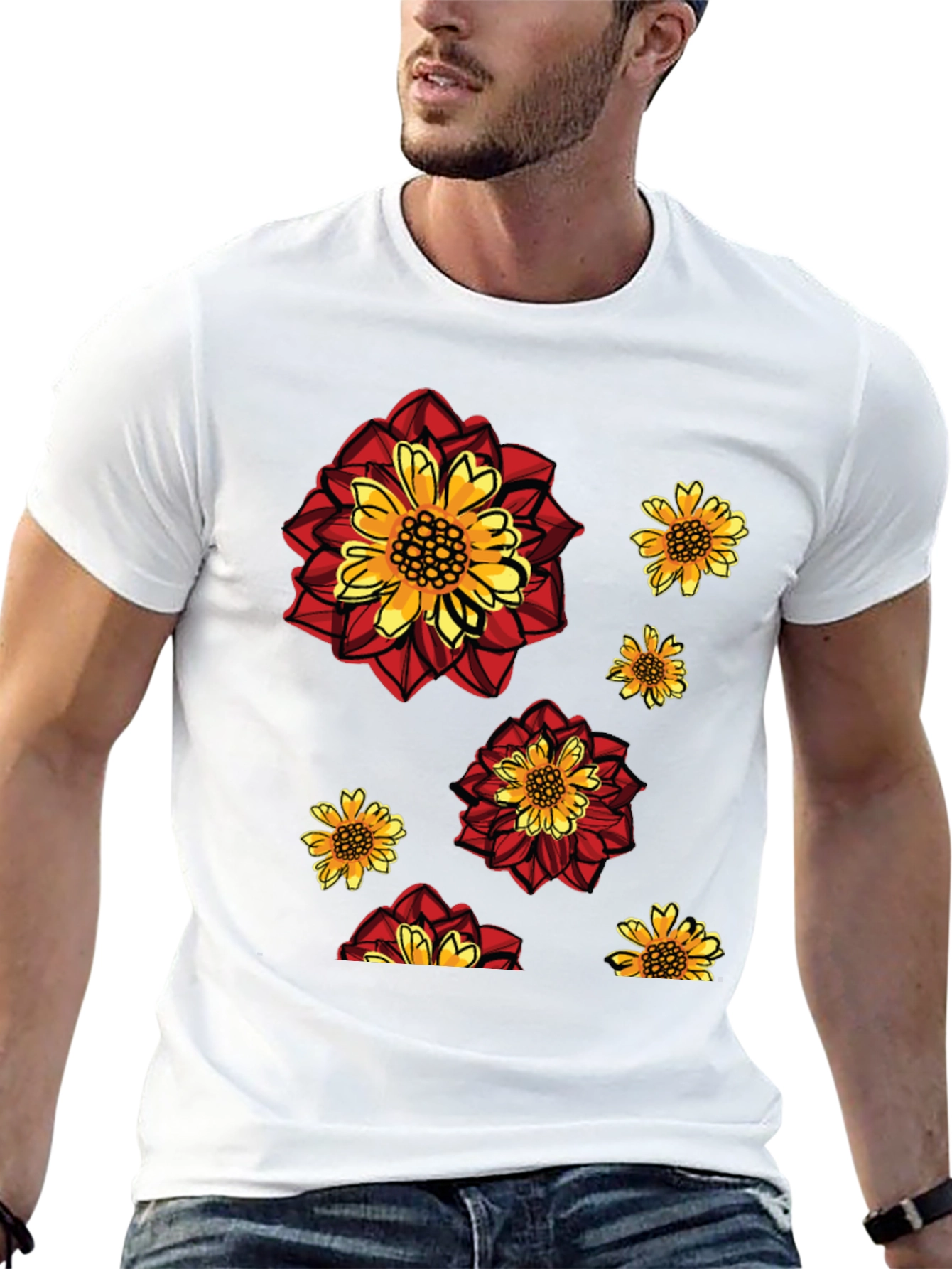 Floral Print Crew Neck T-Shirt