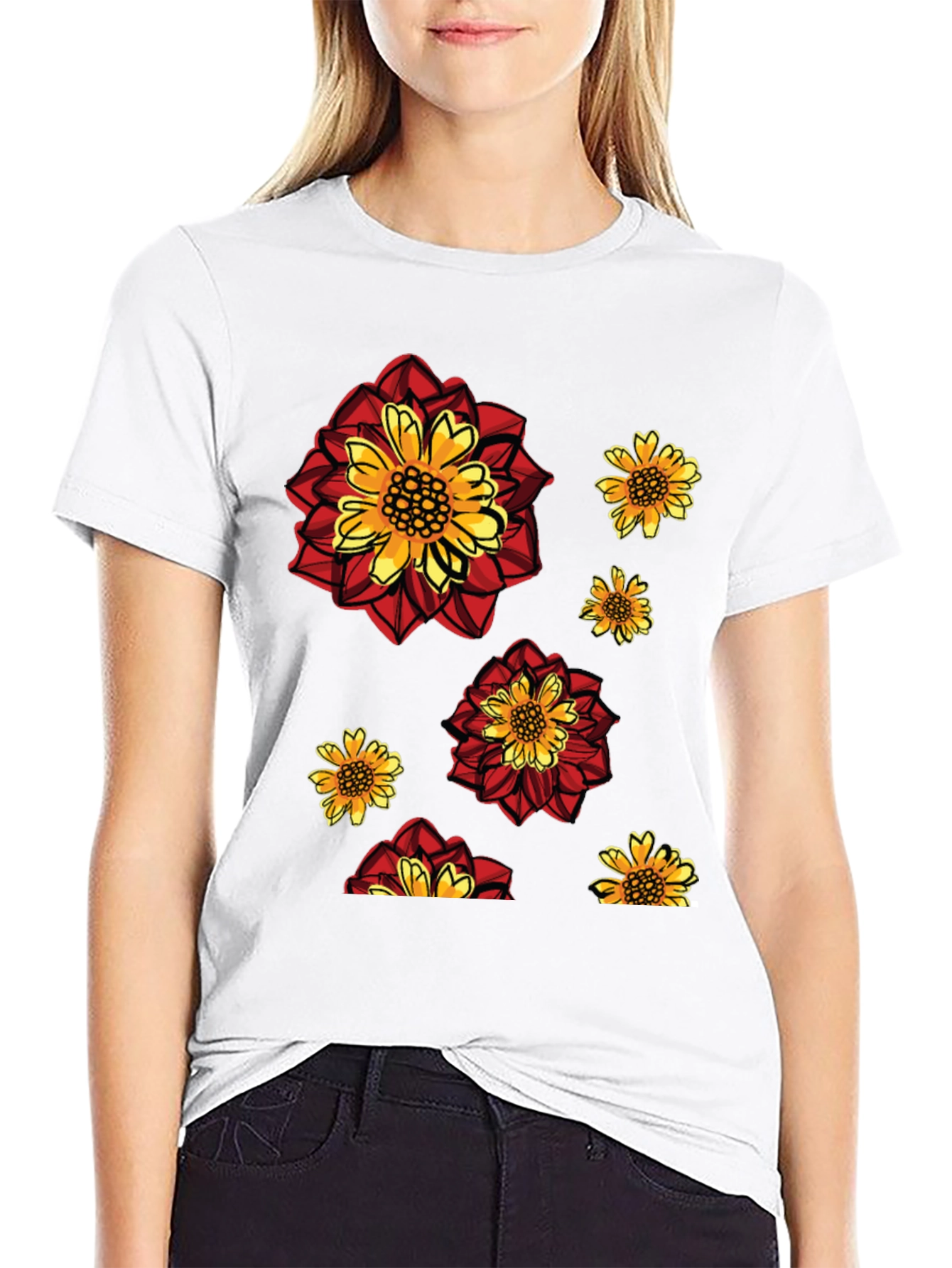 Floral Print Crew Neck T-Shirt