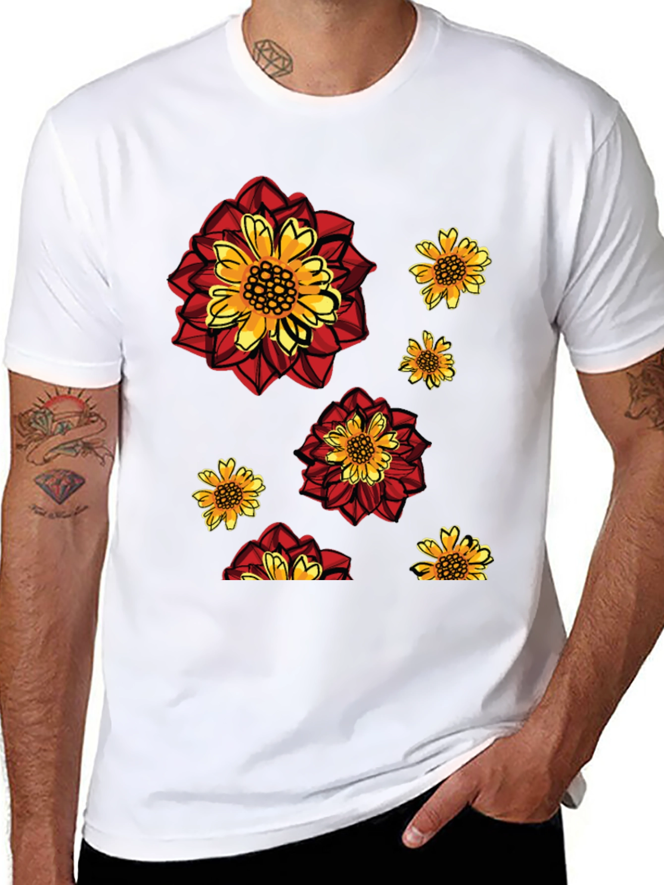 Floral Print Crew Neck T-Shirt